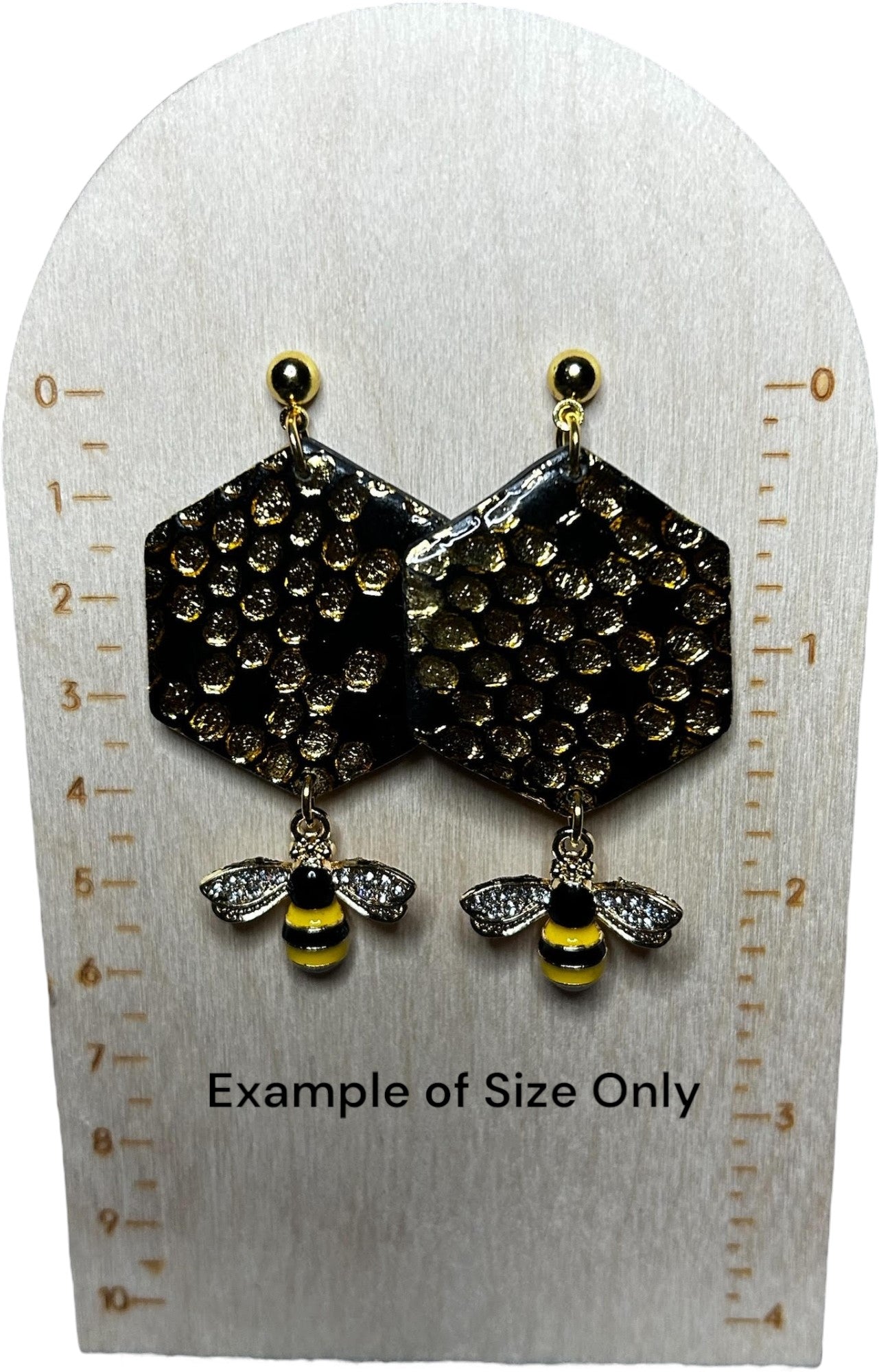 Gold Honeycomb-Bee Dangle