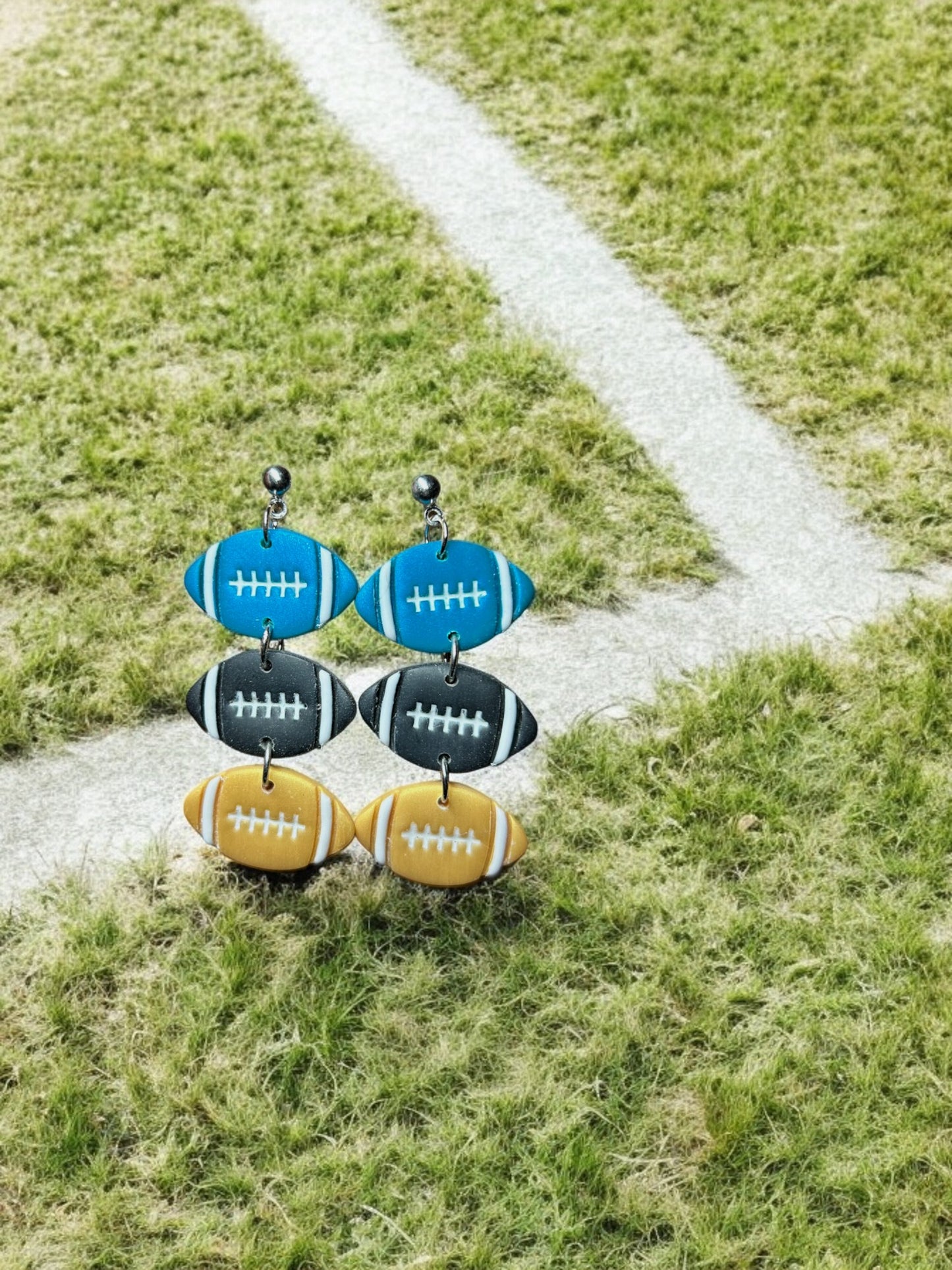 Teal/Black/Gold Tri Football