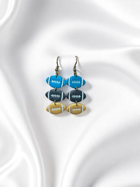 Teal/Black/Gold Tri Football